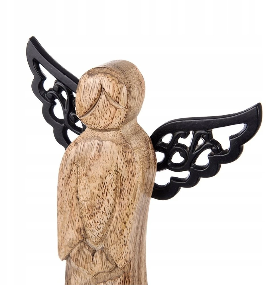 Lumarko Orion medinė figura angelas 34 cm - natūralus mangos medis