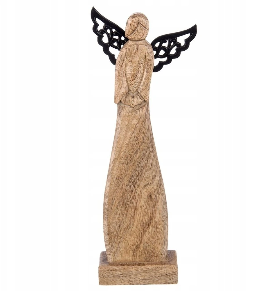 Lumarko Orion medinė figura angelas 34 cm - natūralus mangos medis