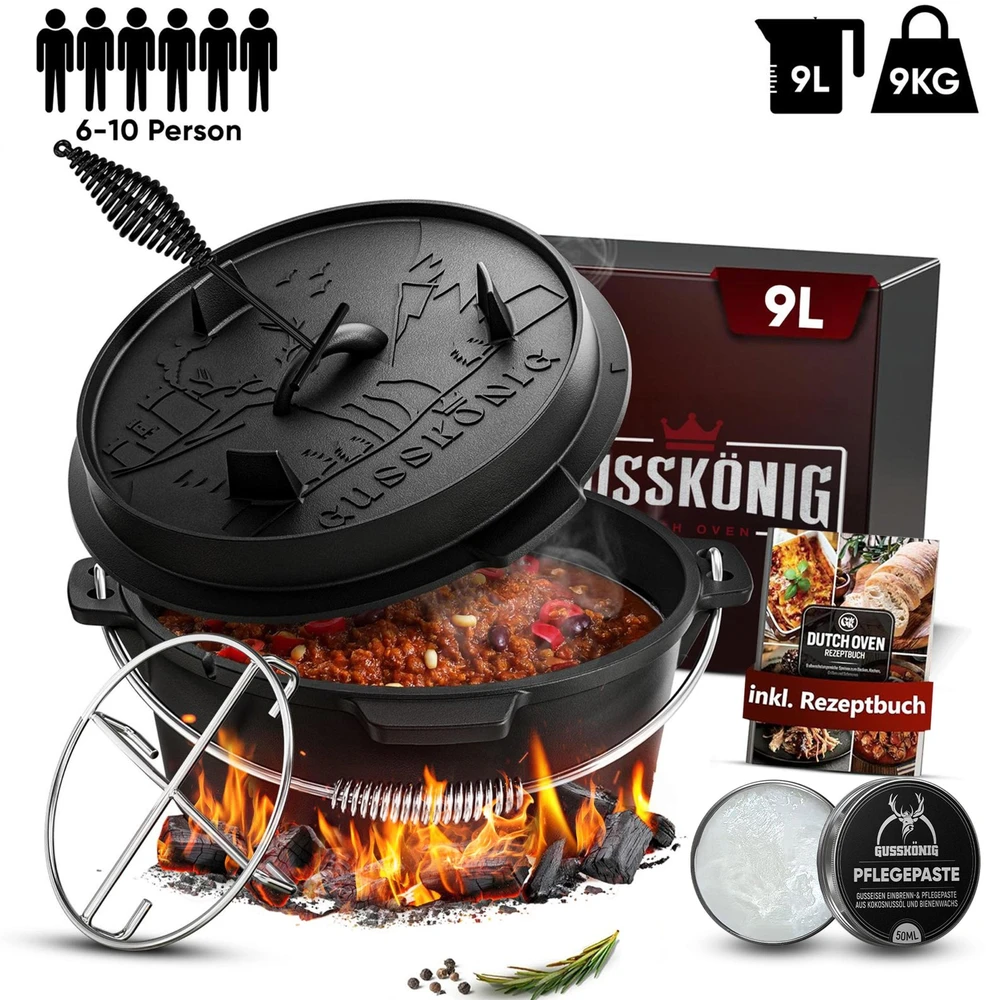 Lumarko Gusskönig Klasyczny Dutch Oven Set 9 L bez nóg