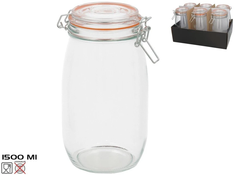 Hermetiškas indas 1500 ml, 22 x 12 x 14,5 cm, KITCHEN&GO