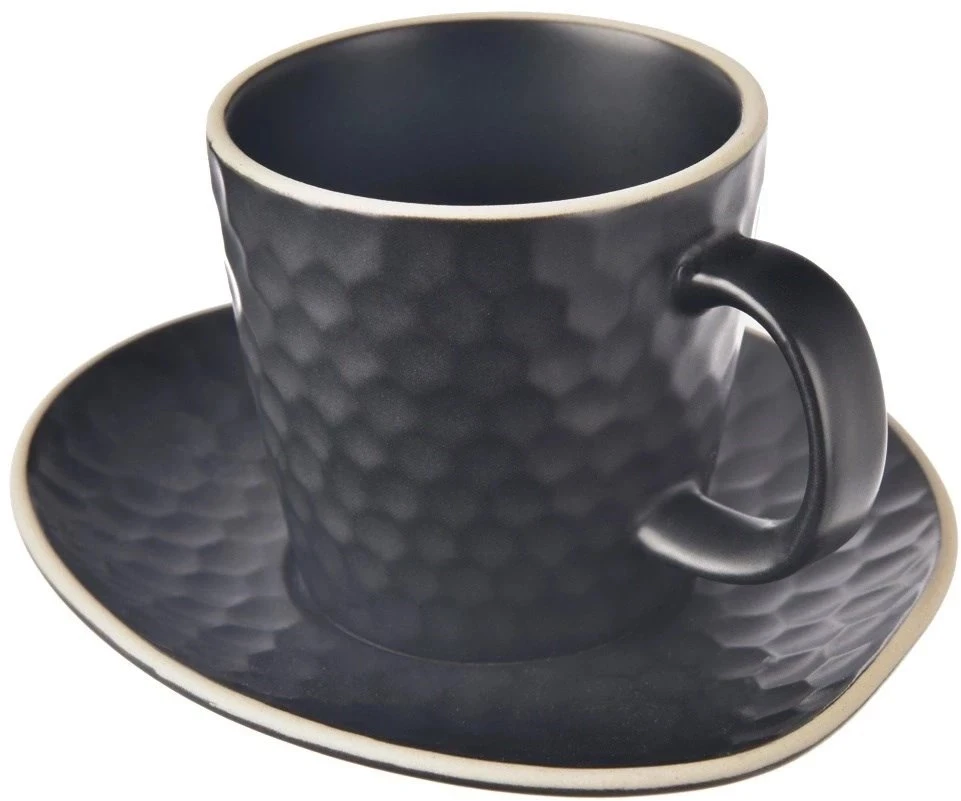 Lumarko Orion Espresso kavos puodelis su lėkšte 95 ml juodas