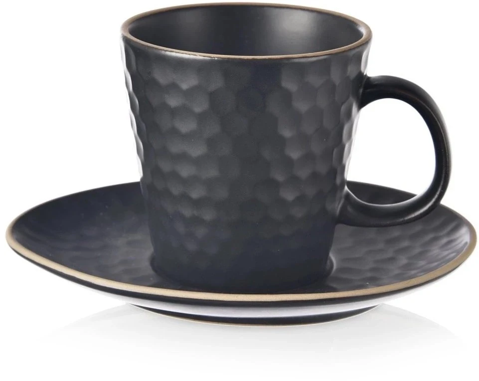 Lumarko Orion Espresso kavos puodelis su lėkšte 95 ml juodas