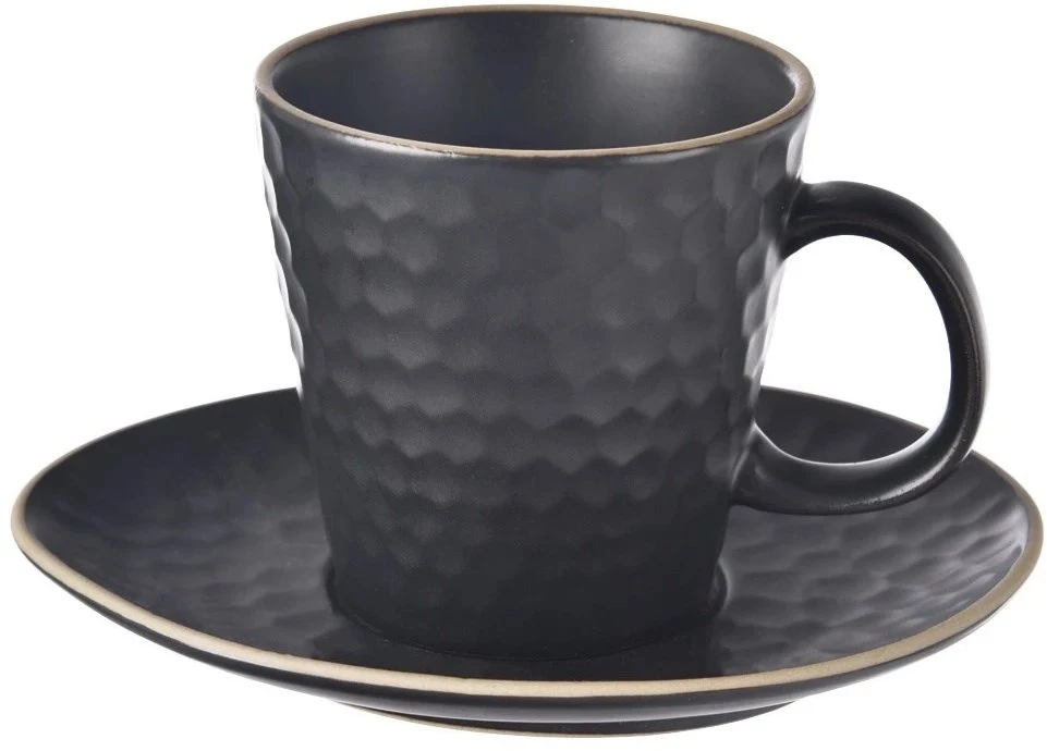Lumarko Orion Espresso kavos puodelis su lėkšte 95 ml juodas