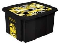 Lumarko Laikymo dėžė su dangčiu 24L Karolina „Minions Mosaic“ 42.5x35.5x22.5cm juodas