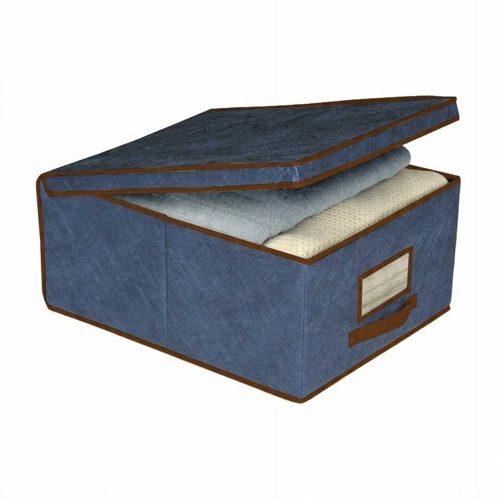 ORDINETT Box fabric 50 x 40 x 25cm Mėlyna