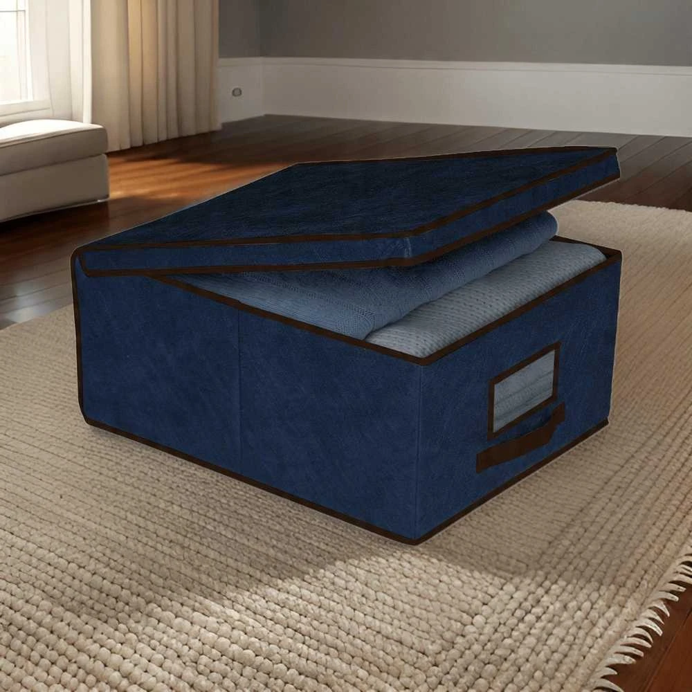 ORDINETT Box fabric 50 x 40 x 25cm Mėlyna