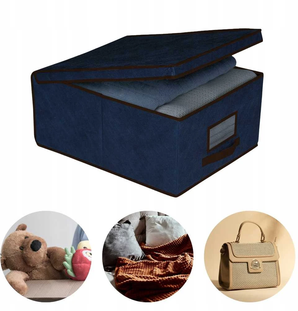 ORDINETT Box fabric 50 x 40 x 25cm Mėlyna