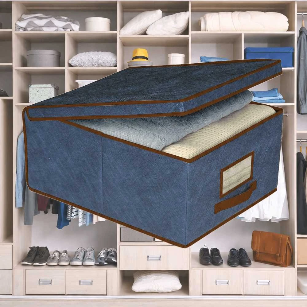 ORDINETT Box fabric 50 x 40 x 25cm Mėlyna