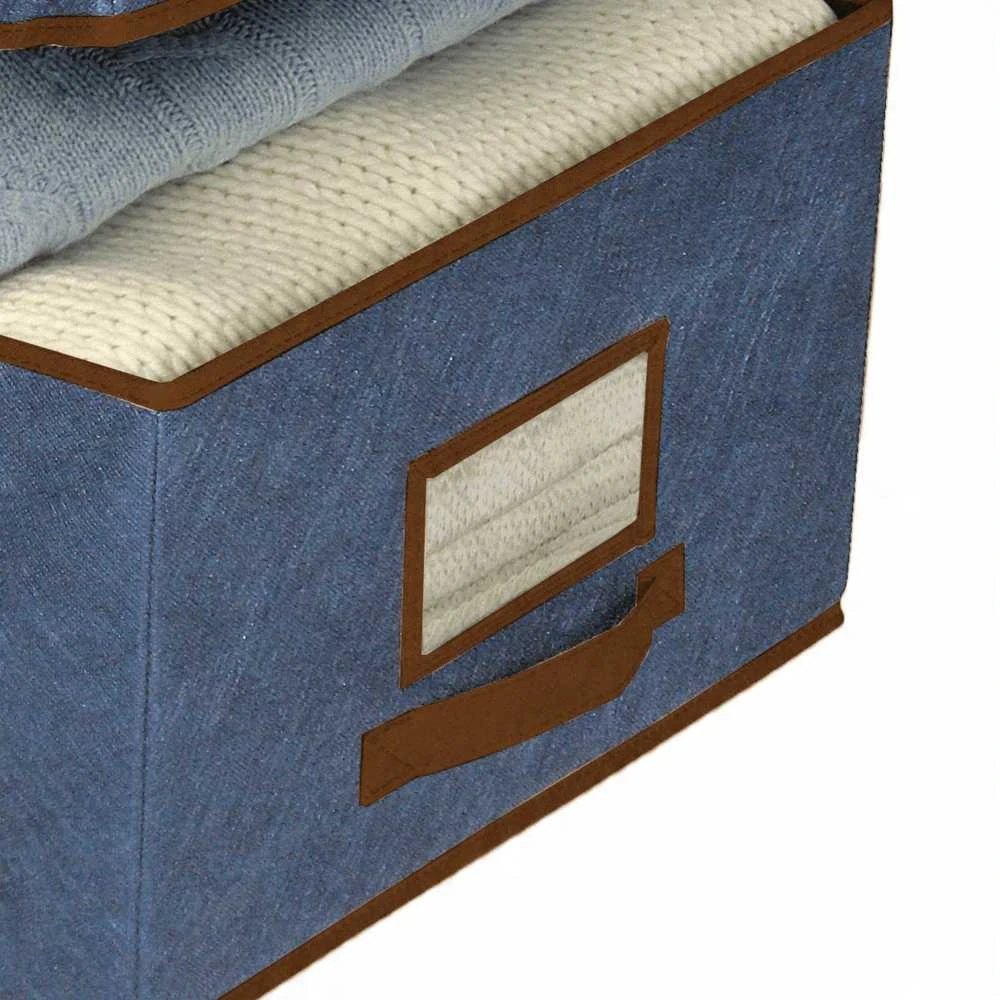 ORDINETT Box fabric 50 x 40 x 25cm Mėlyna
