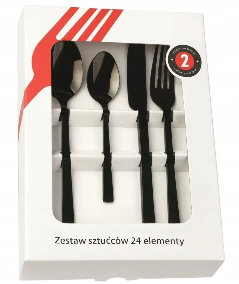 Lumarko KOMPLET SZTUĆCÓW PIANO SHINY Juodas 24 SZTUKI DĖŽĖJE 1968