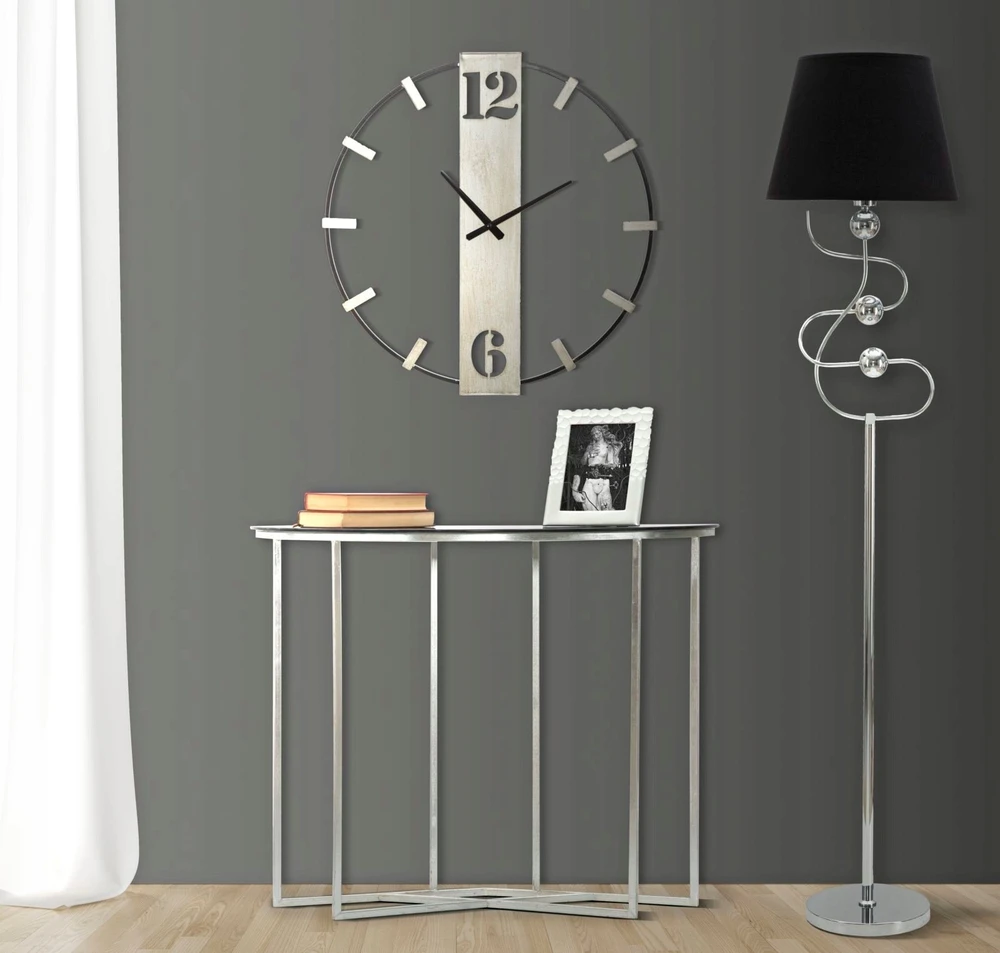 Lumarko Sieninis laikrodis SILVERY, metalinis, baltas, 61x63 cm