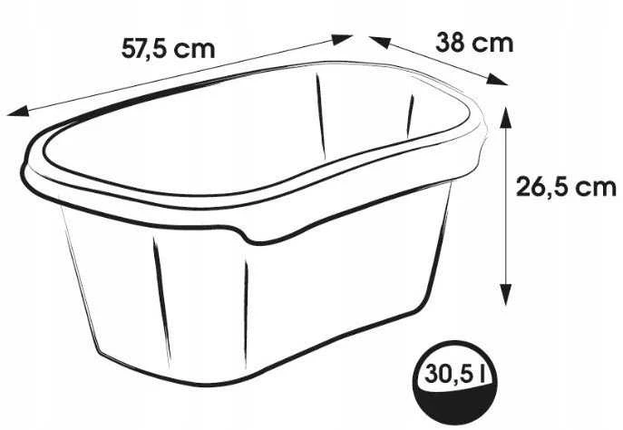 Vonelė skalbiniams Keeeper, 30.5 l, pilka