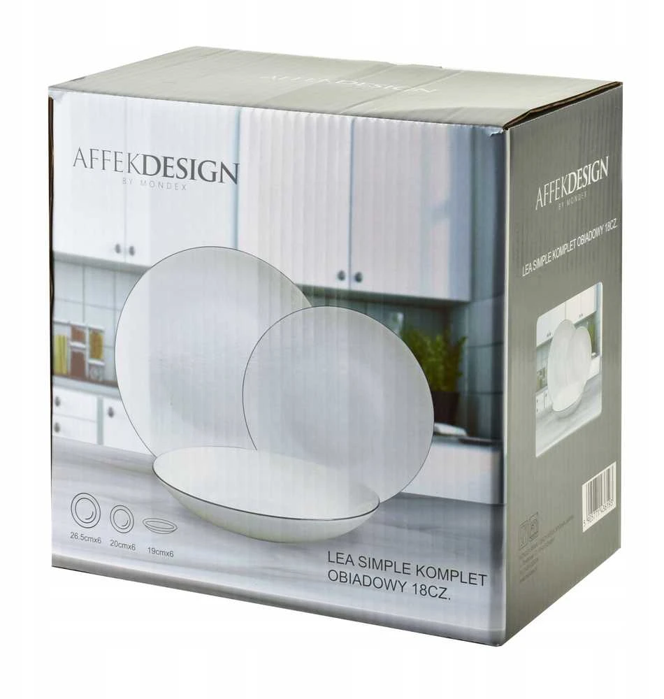 Lumarko Affek Design LEA SIMPLE Komplet obiadowy 18 dalys juoda dirželis