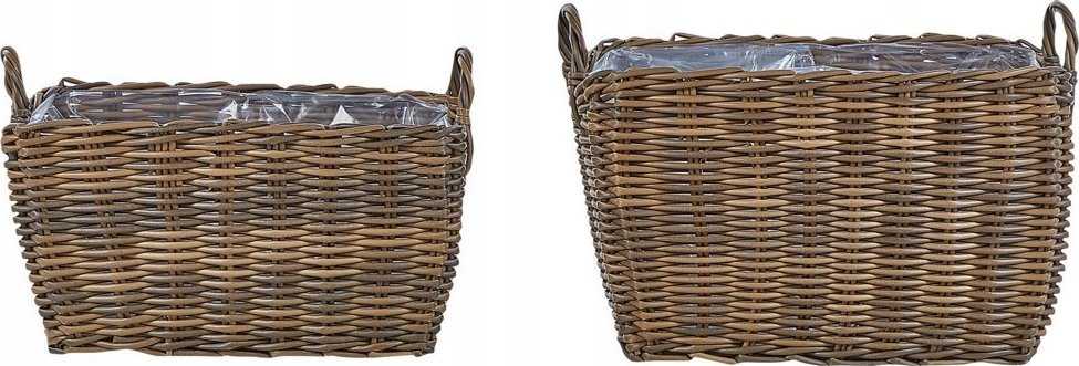 Beliani 2 gėlių krepšelių rinkinys ORMOS 53/59 cm Rudas technoratanas