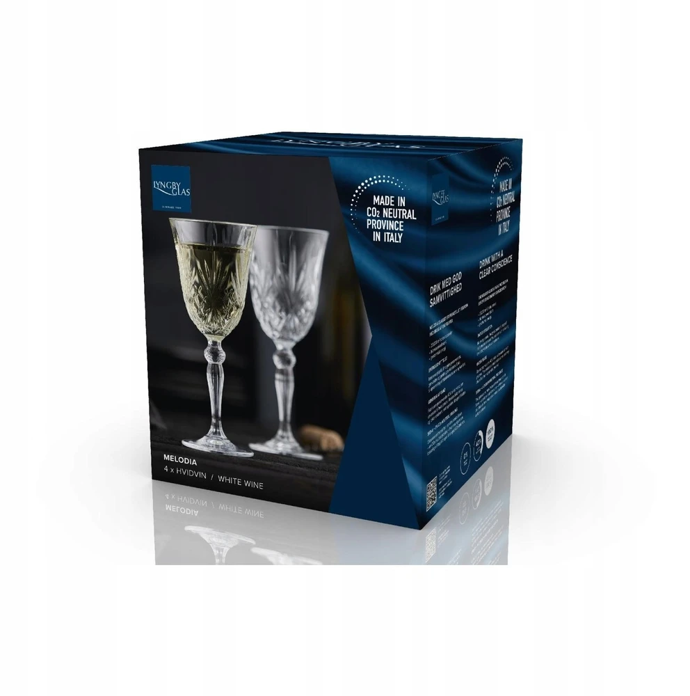 Lumarko Lyngby Glas - krištolinė Melodia baltojo vyno taurė - 21 cl - 4 vnt. rinkinys
