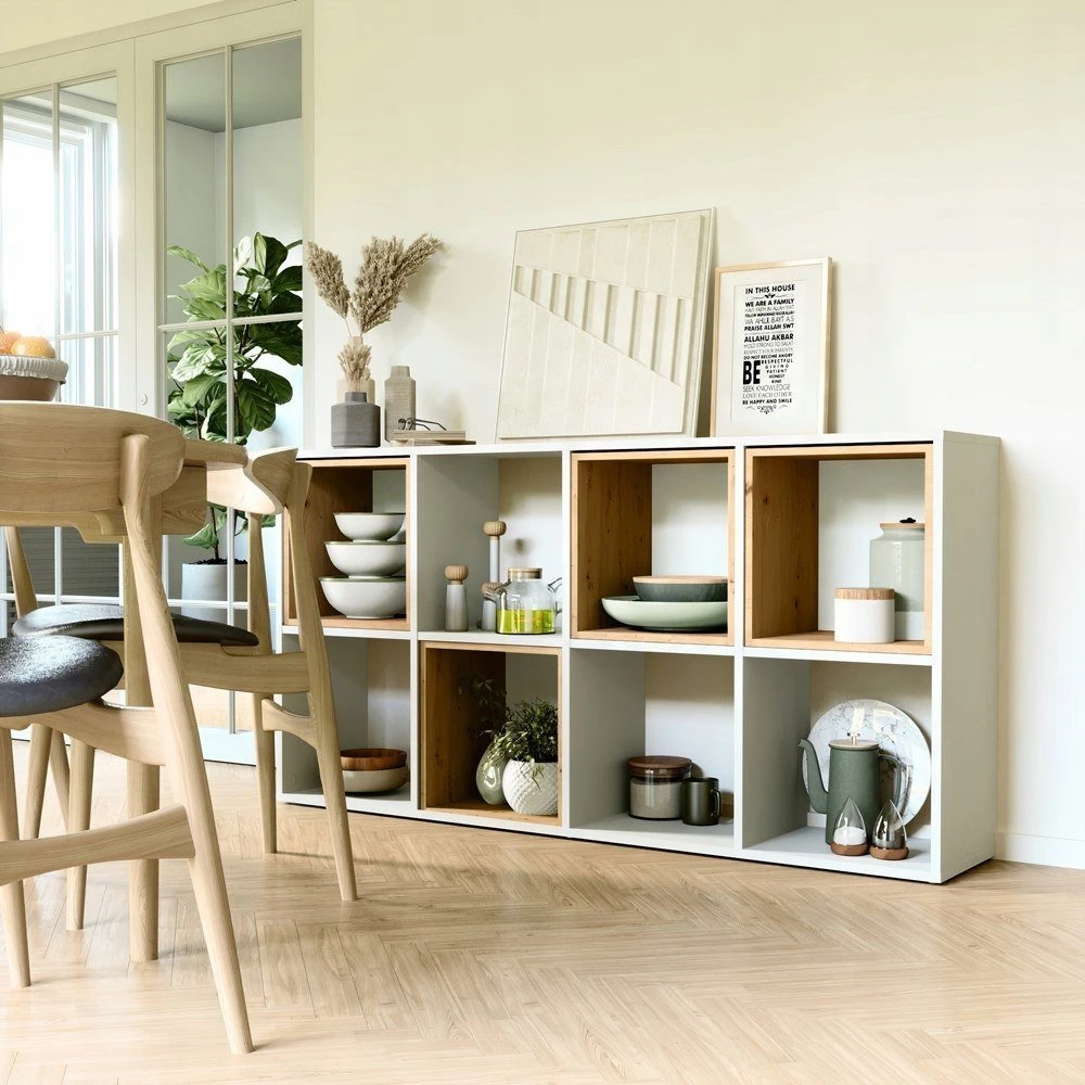 Top E Shop Topeshop MALAX 2X4 BIEL svetainės knygų lentyna
