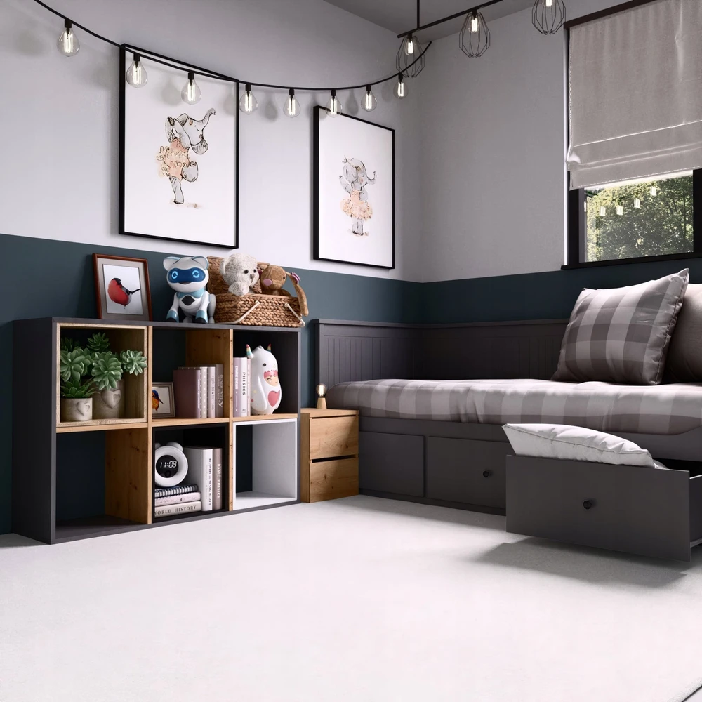 Top E Shop Spintelė dėžė Malax 2X3, antracito/ąžuolo artisan spalva