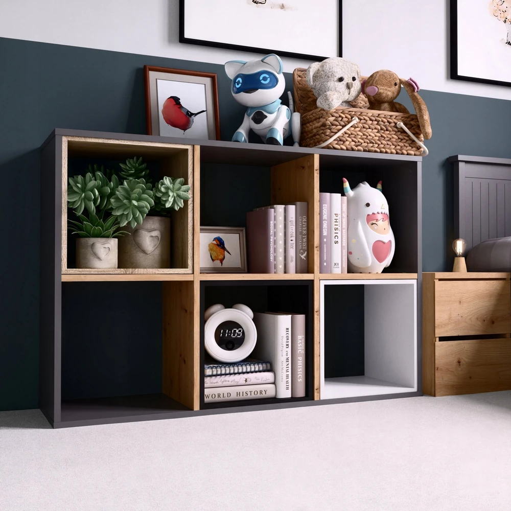 Top E Shop Spintelė dėžė Malax 2X3, antracito/ąžuolo artisan spalva