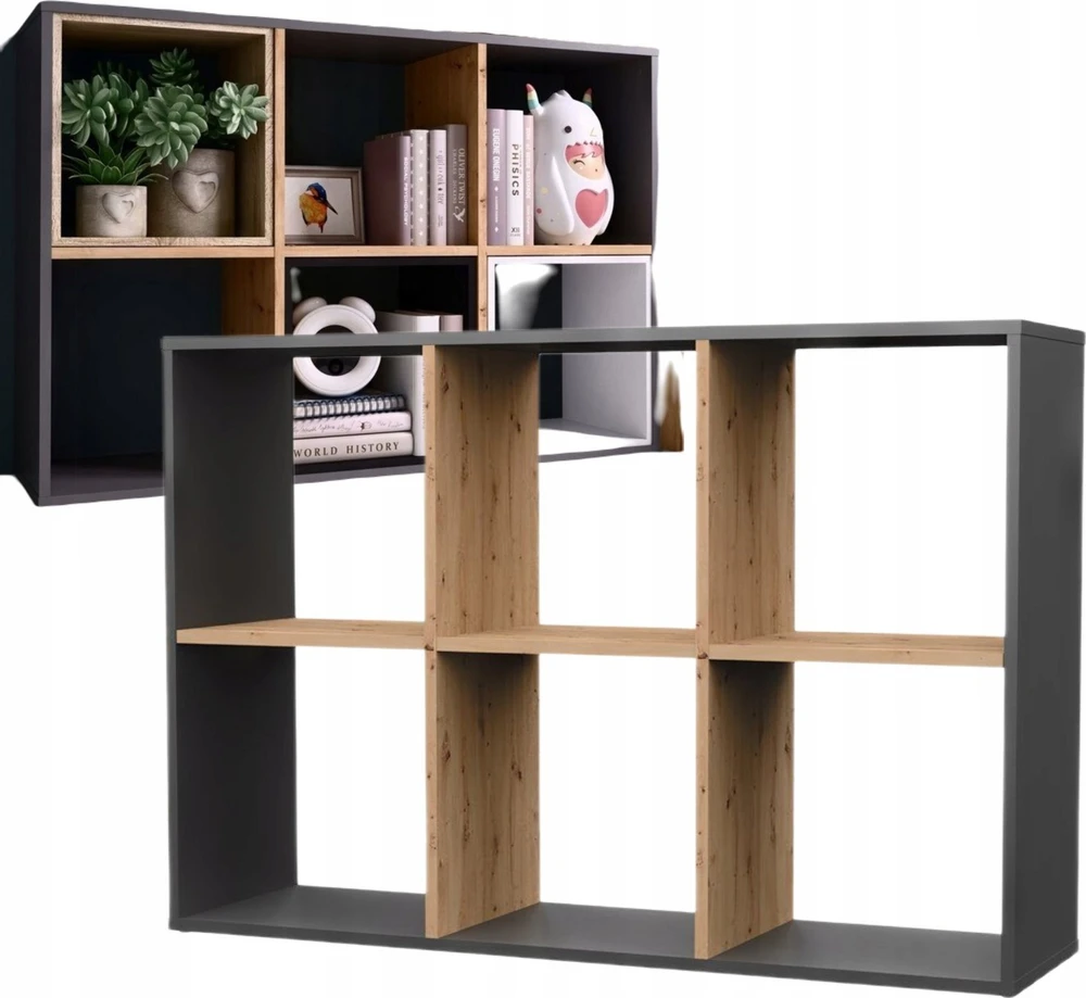 Top E Shop Spintelė dėžė Malax 2X3, antracito/ąžuolo artisan spalva