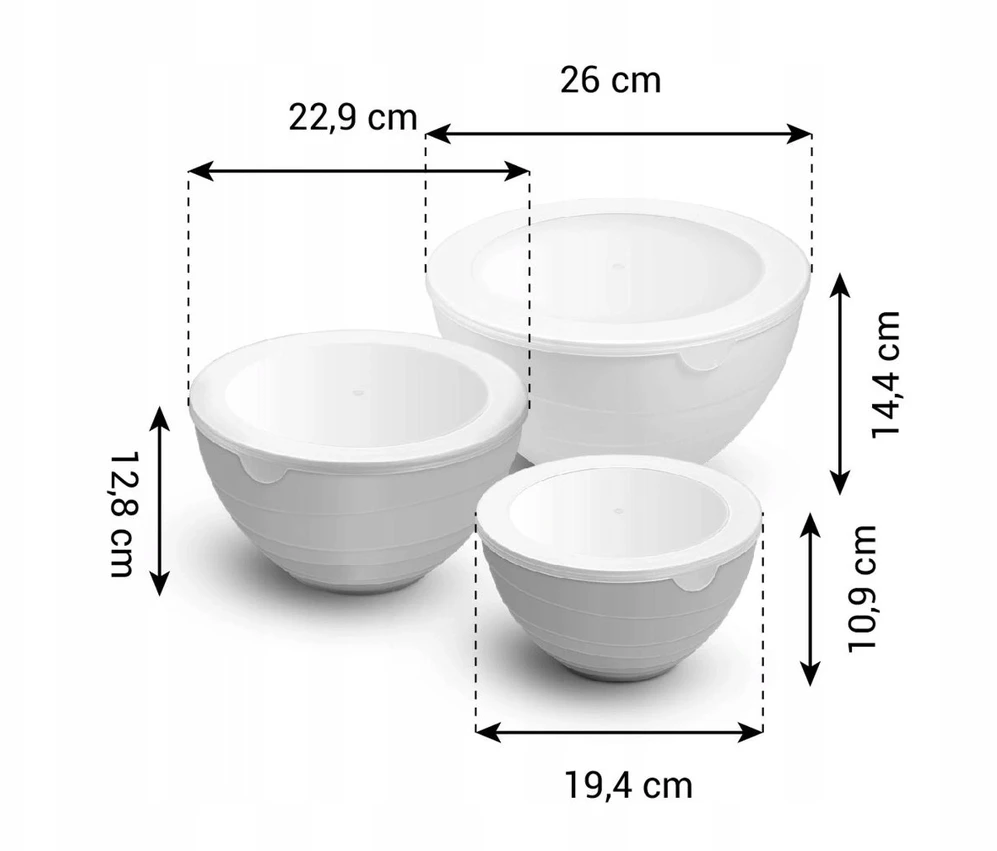 Lumarko Plastikiniai dubenys su dangčiu PRESTO rinkinys 3 vnt. 420599.00