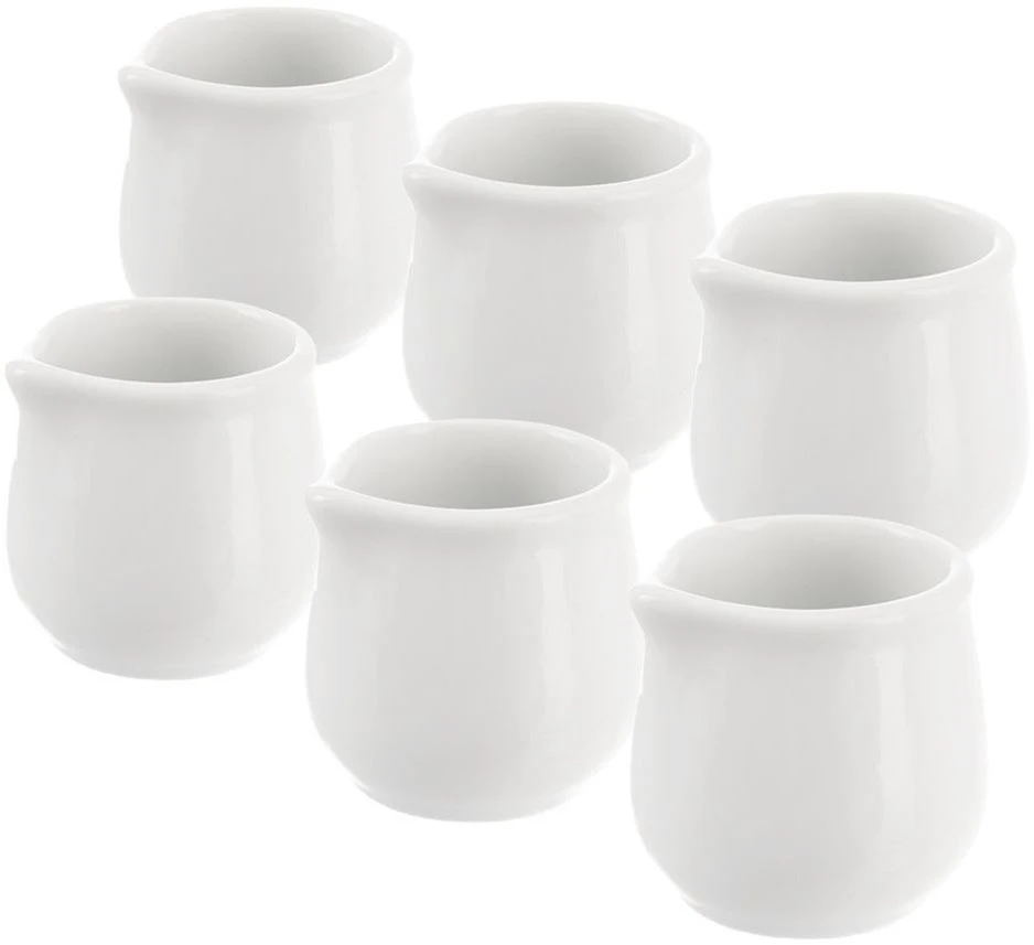 Lumarko Pieno ąsotis porcelianas baltas MONA 4x4 cm, 20 ml 6 vnt.