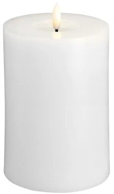 Lumarko Moods & More MM LED pillar candle, Silk, Melted, Classic balta, 99x150 mm