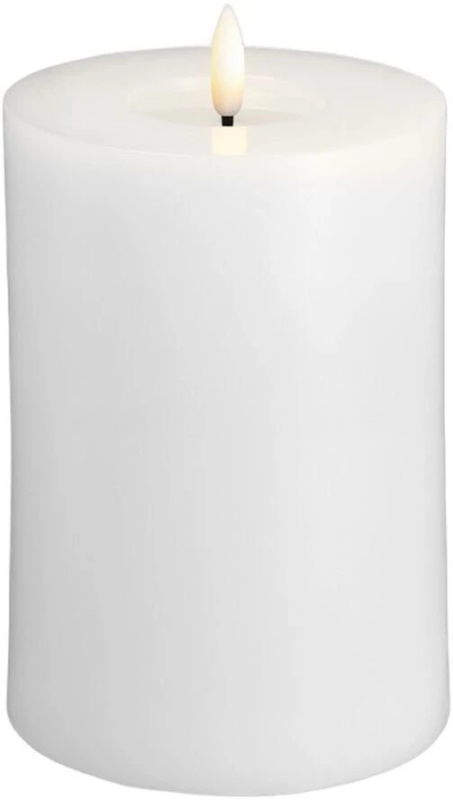 Lumarko Moods & More MM LED pillar candle, Silk, Melted, Classic balta, 99x150 mm