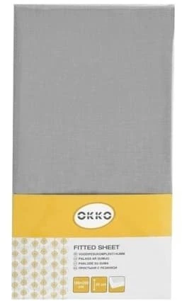 Okko Lumarko FITTED SHEET POLYCOTTON 180X200+25 Pilkas