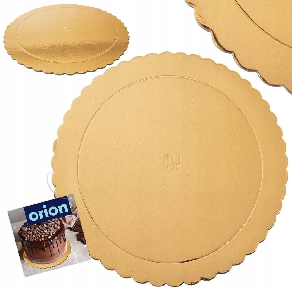 Lumarko Orion torto padėkliukas apvalus 30 cm auksinis