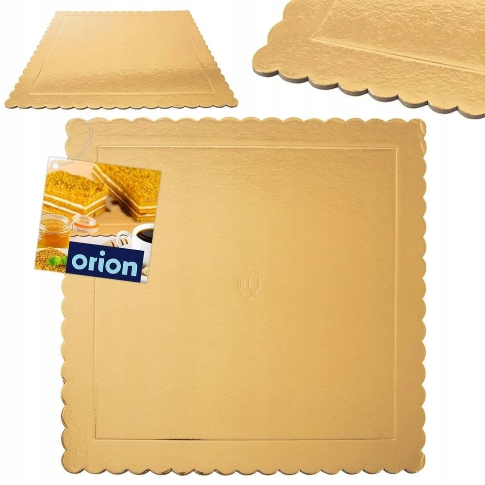 Lumarko Orion torto padėkliukas auksinis 34x34 cm dvipusis