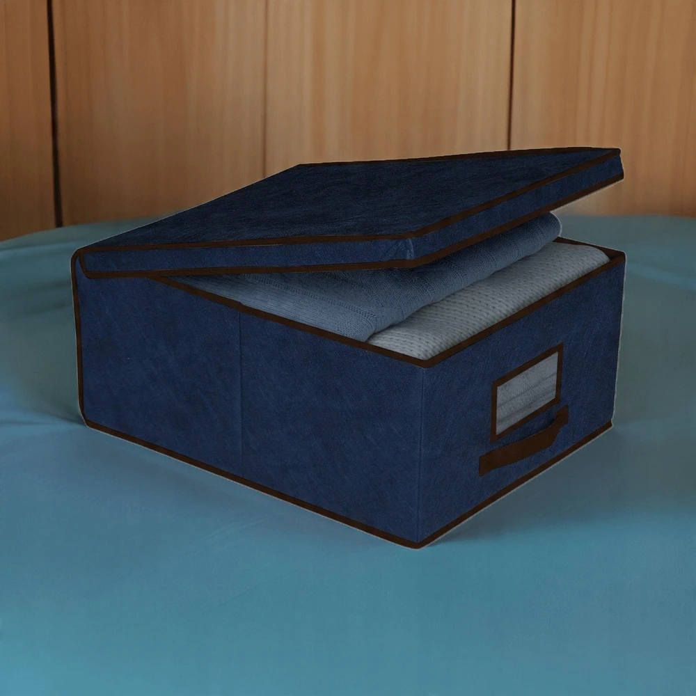 Lumarko ORDINETT Box fabric 50 x 40 x 25cm Mėlyna