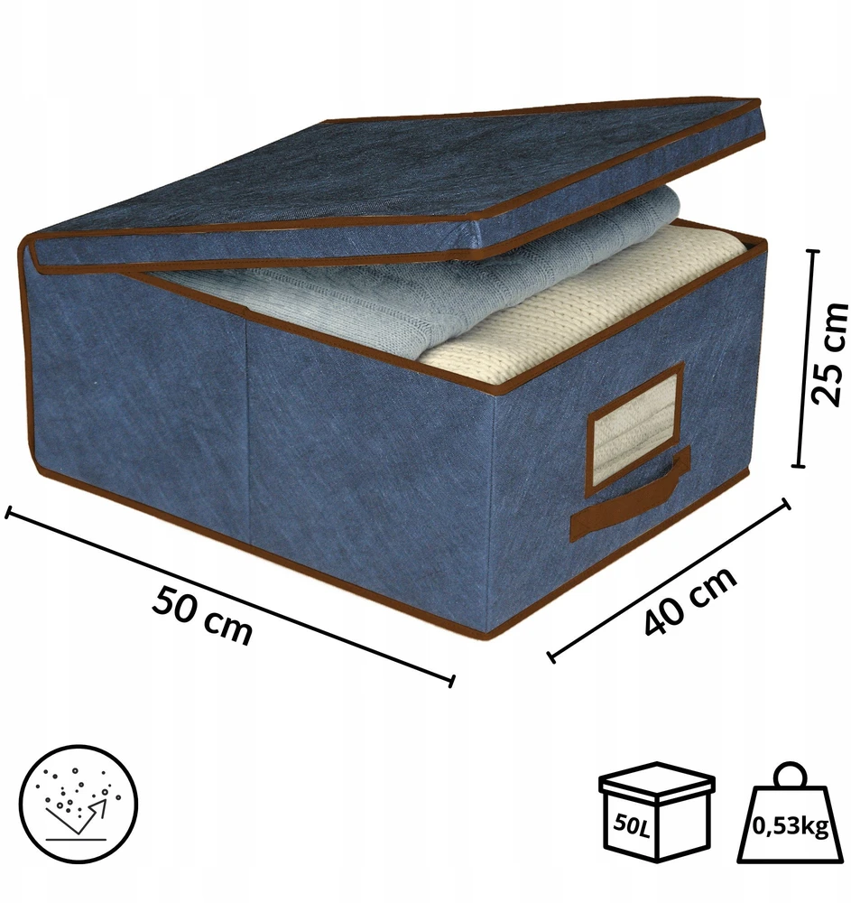 Lumarko ORDINETT Box fabric 50 x 40 x 25cm Mėlyna