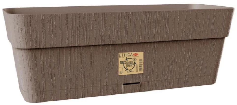 Stefanplast gėlių dėžutė su padėklu Ethica 30x13x12cm ruda