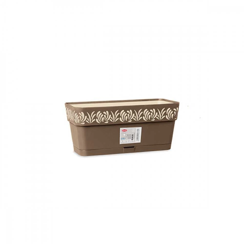 Stefanplast Self-watering planter Gaia Ruda Plastmasinis (19 x 17 x 49,5 cm)