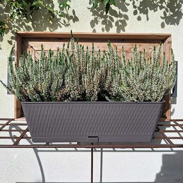 Stefanplast Flower box Liberty 50x18x16cm pilkas
