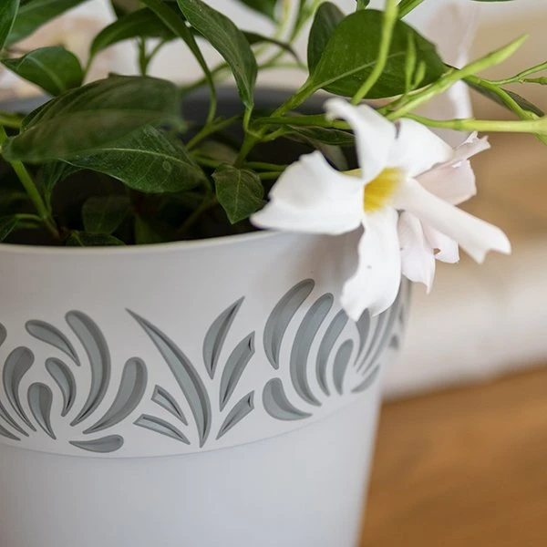 Stefanplast Gėlių vazonas su padėklu Gaia Ø20x19cm šviesiai pilka