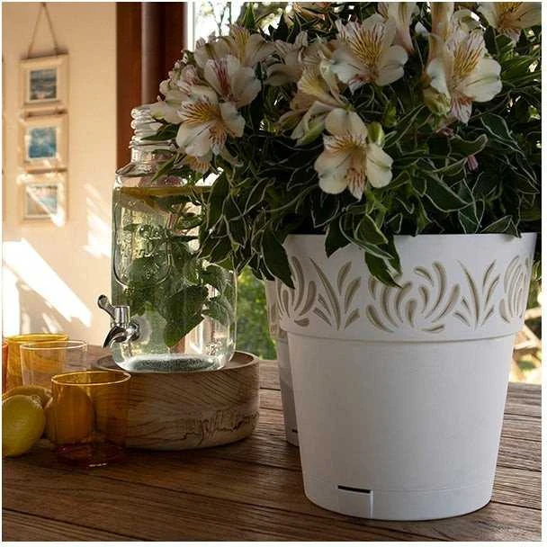 Stefanplast Self-watering pot Gaia Balta Plastmasinis (29 x 29 x 29 cm)