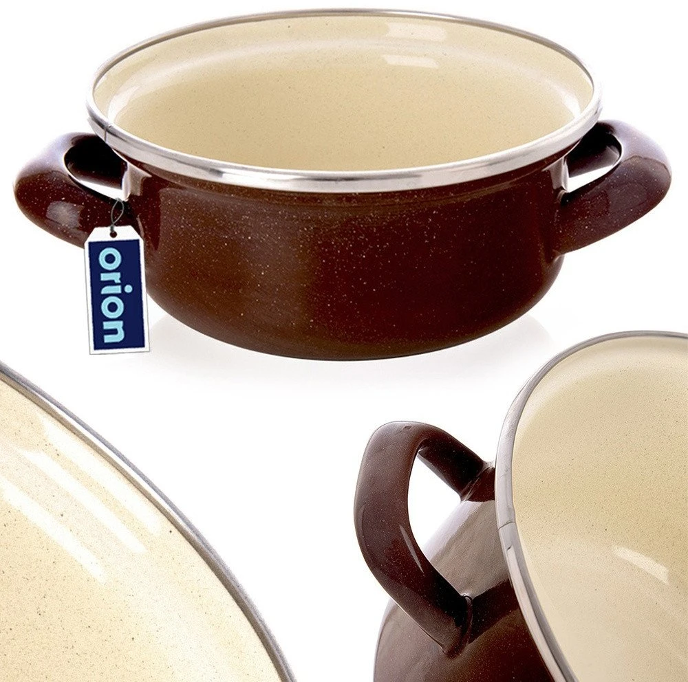 Orion Emaliuotas puodas 14 cm, 600 ml, rudas