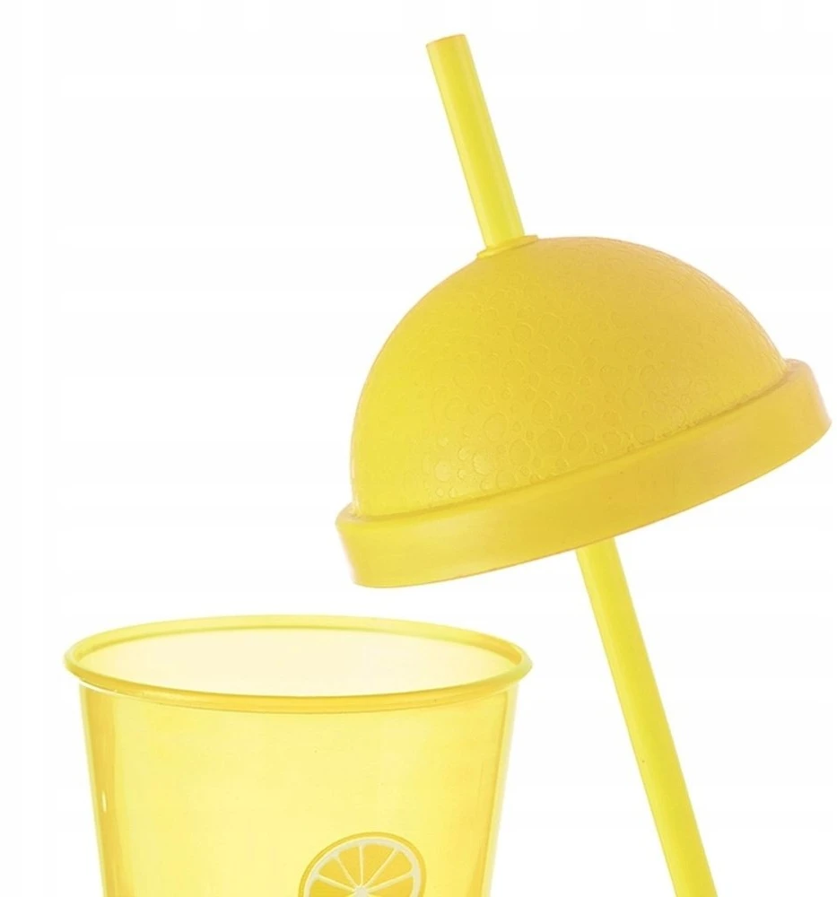 Lumarko Orion Gėrimų puodelis su dangteliu ir šiaudeliu 450 ml, geltonas