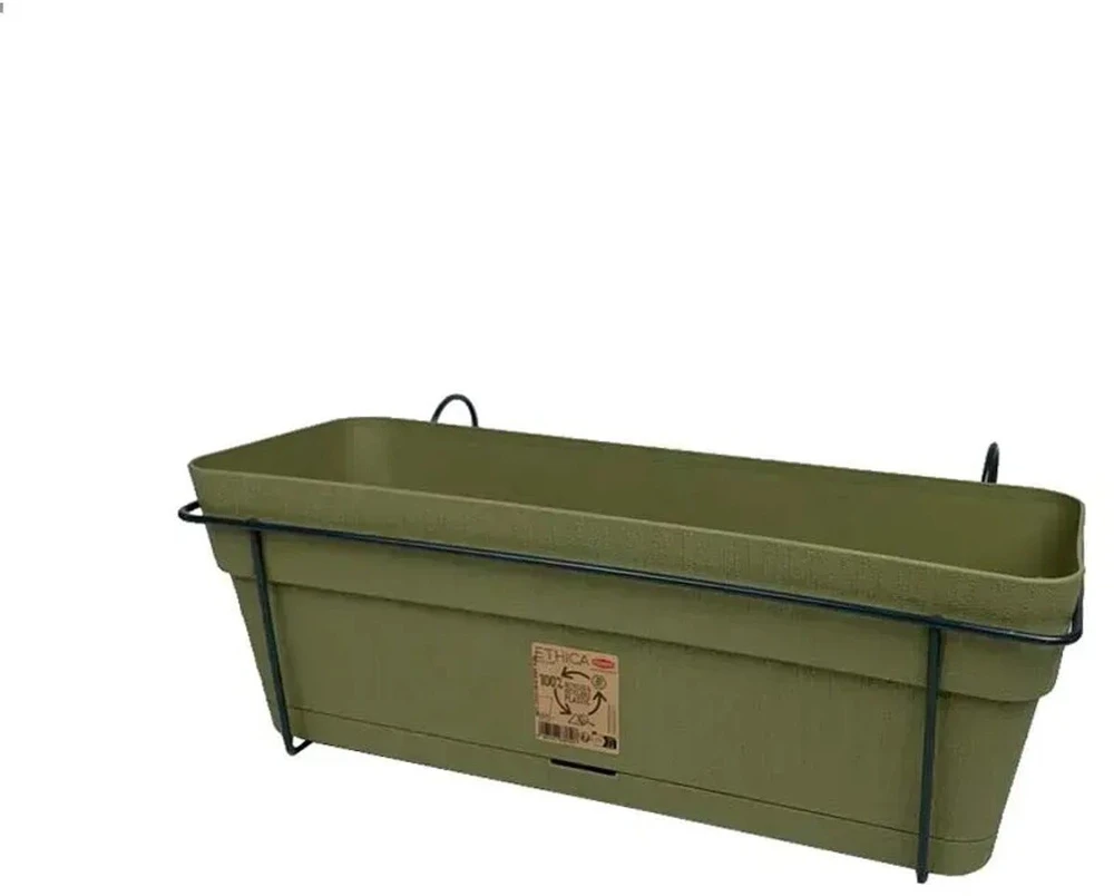 Stefanplast balkono komplektas su automatine laistymo sistema ir metaline atrama 50x18x17cm žalias