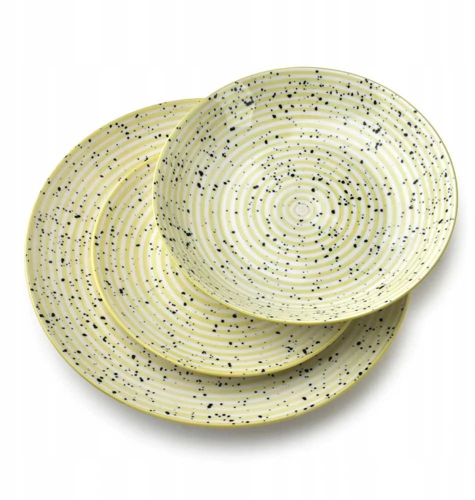 Lumarko Affek Design STRIPES BEIGE Indų rinkinys 18 dalių. 27/19/20 cm dubenėliai, 550 ml