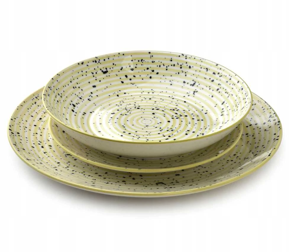 Lumarko Affek Design STRIPES BEIGE Indų rinkinys 18 dalių. 27/19/20 cm dubenėliai, 550 ml
