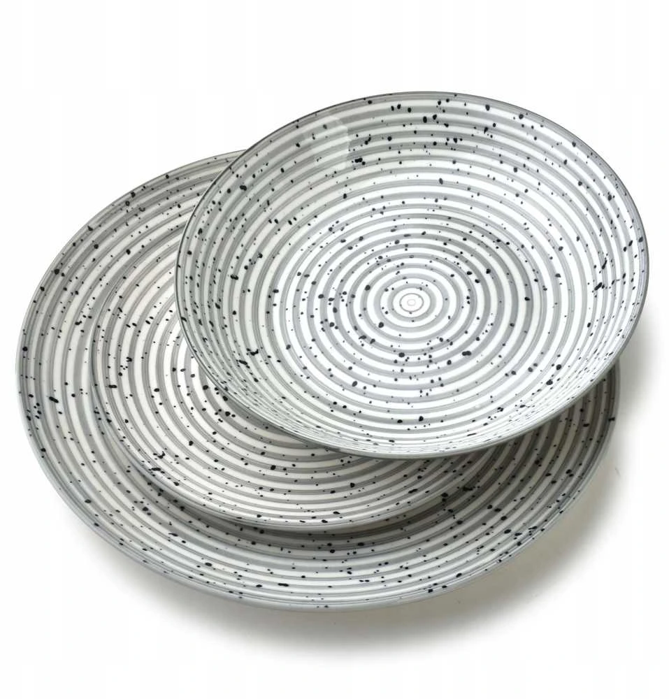 Lumarko „Affek Design“ STRIPES Pilkas vakarienės rinkinys, 18 dalių, 27/19/20 cm dubenėlis, 550 ml