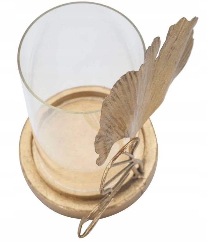 Lumarko Metalinis žvakidė LEAF, lapo motyvas, auksinė, 17x12x21 cm