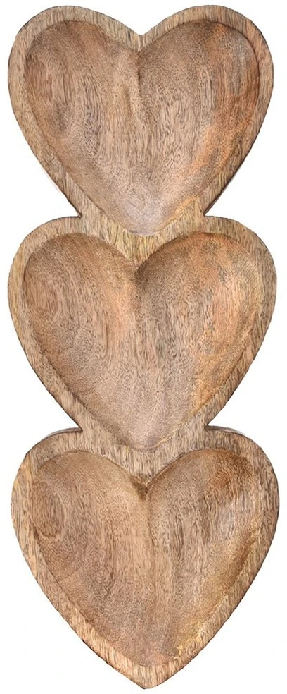 Lumarko Užkandžių lėkštė širdies formos medinė 40 × 16 cm