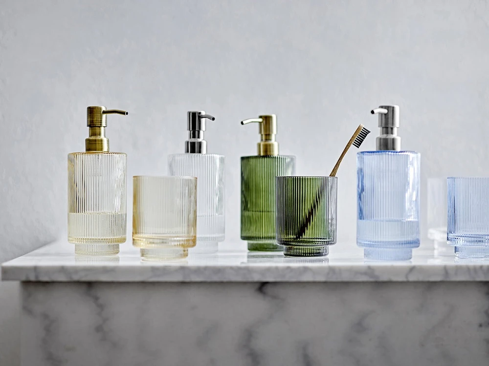 Lumarko Vonios kambario puodeliai „Clarity Žalias Glass“ dantų šepetėlio puodelis 30541