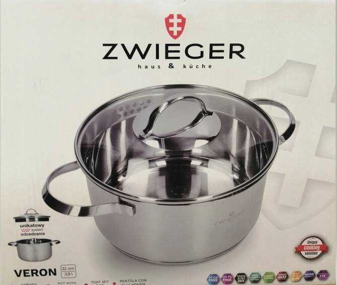 Puodas ZWIEGER VERON 3,9 l su dangčiu 22 cm / nerūdijantis plienas
