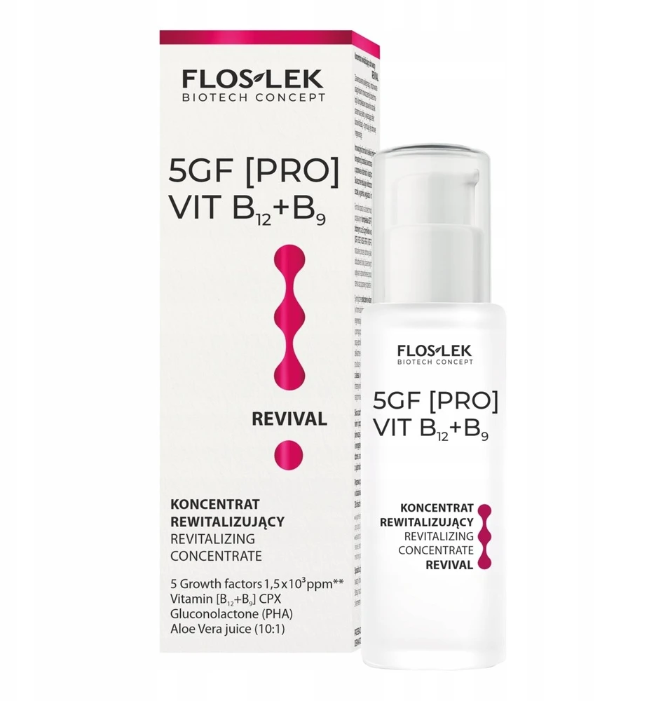 Lumene Floslek 5GF [PRO] VITAMINAS B12+B9 atgaivinamasis veido koncentratas „Revival“ 30 ml