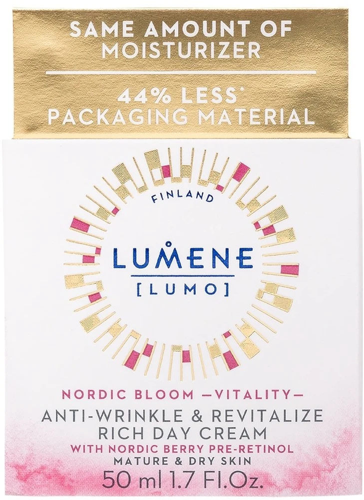 Lumene Nordic Bloom [Lumo] Vitality priešraukšlinis atgaivinantis turtingas dieninis kremas 50 ml