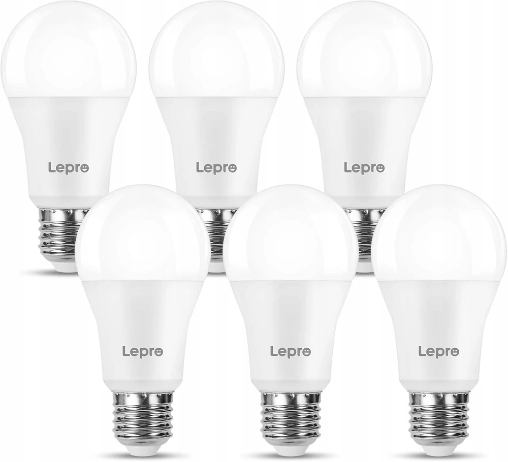 LEPRO 100080-DW-EU-6 LED lemputė, E27, A60, 13W (100W), 1521 lm, 6500K, 180°, 6 vnt. rinkinys
